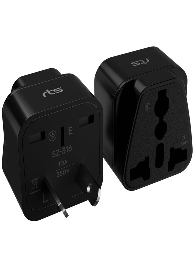 India to Australia New Zealand China Plug Adapter & More Travel Essentials Converter Universal Travel Adapter Plug Perfect for Smartphones Laptop Camera iPhone Tablets Chargers & More (5 Pack) Black
